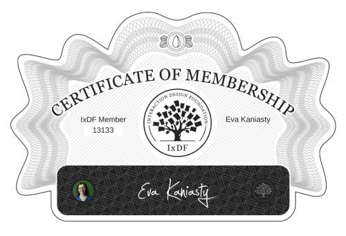 Eva's Certificate of membership