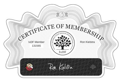 Ron's Certificate of membership