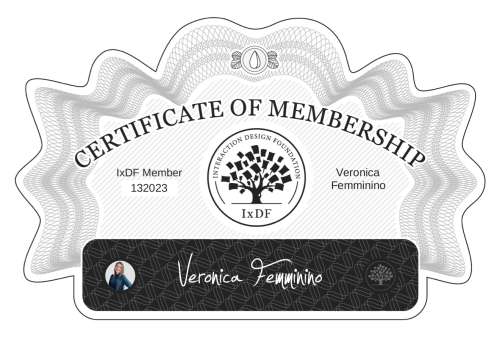 Veronica's Certificate of membership