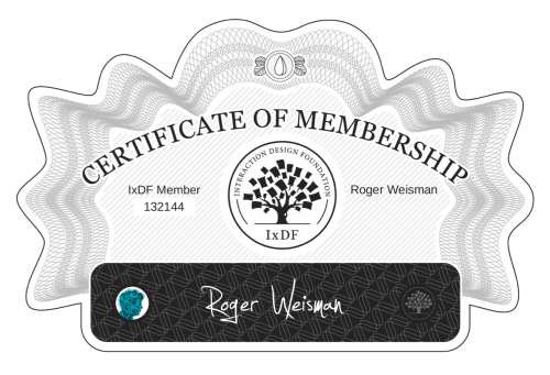 Roger's Certificate of membership