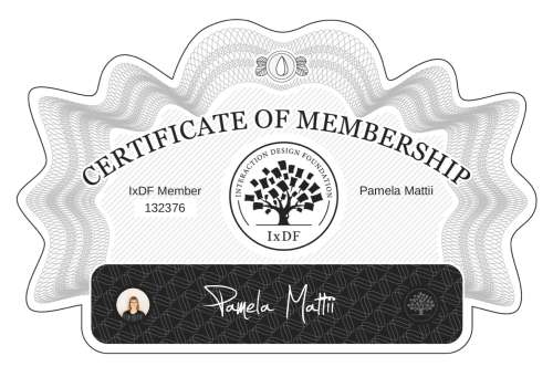 Pamela's Certificate of membership