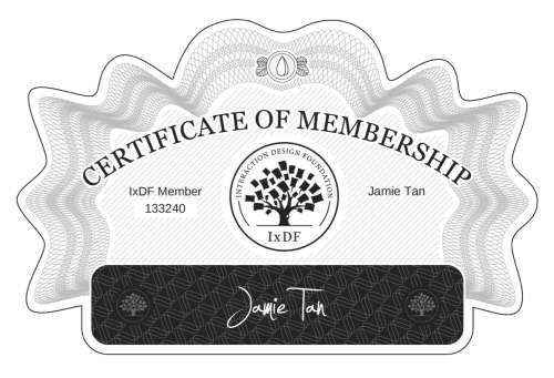 Jamie's Certificate of membership
