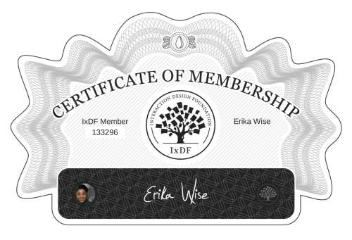 Erika's Certificate of membership