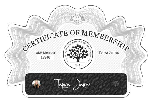 Tanya's Certificate of membership