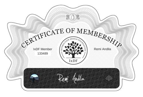 Remi's Certificate of membership