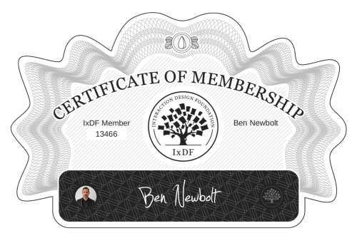 Ben's Certificate of membership