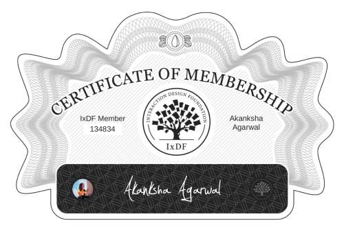 Akanksha's Certificate of membership