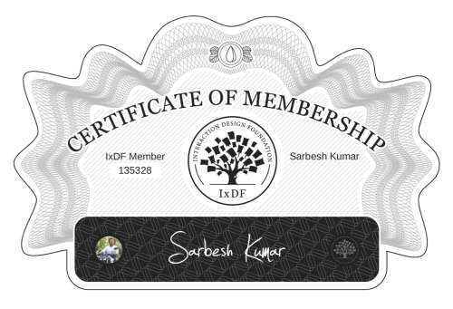 Sarbesh's Certificate of membership