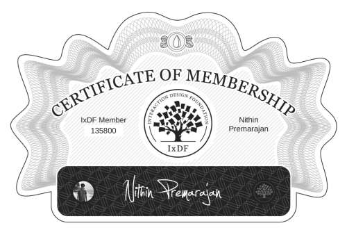 Nithin's Certificate of membership