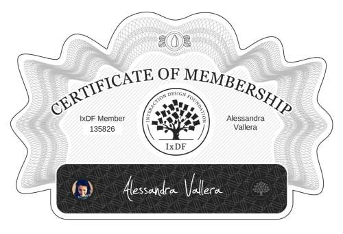 Alessandra's Certificate of membership