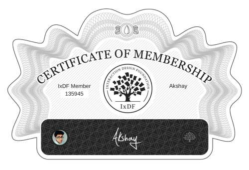 Akshay's Certificate of membership