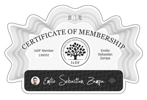 Emilio's Certificate of membership
