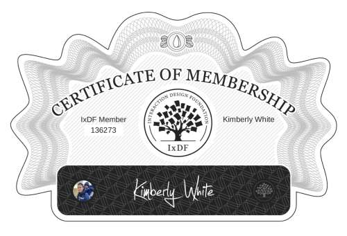 Kimberly's Certificate of membership