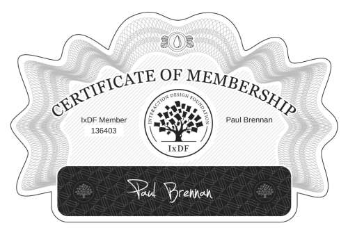Paul's Certificate of membership