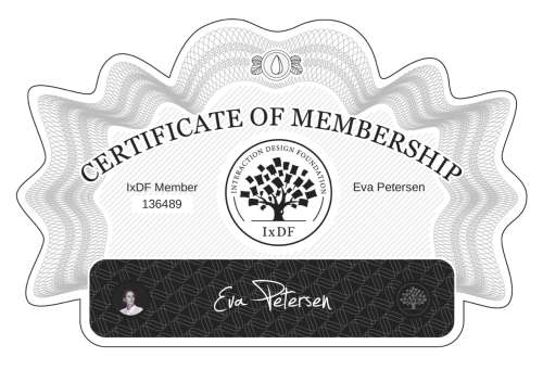 Eva's Certificate of membership