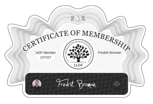 Fredrik's Certificate of membership