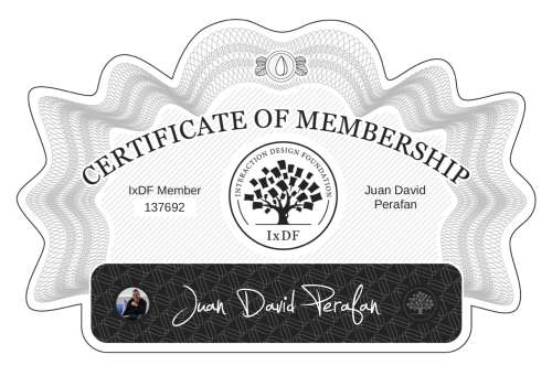 Juan's Certificate of membership