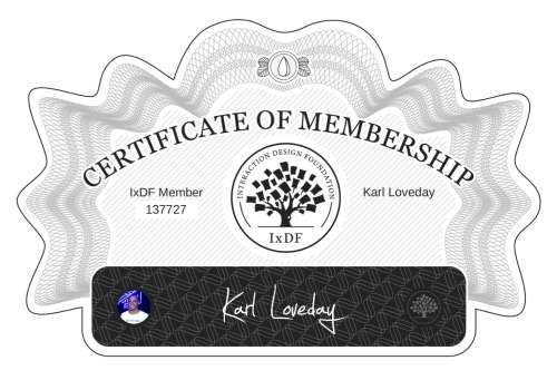 Karl's Certificate of membership