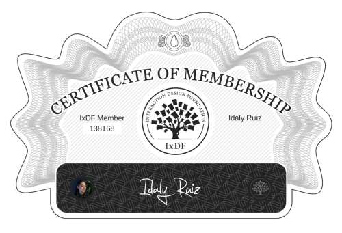 Idaly's Certificate of membership