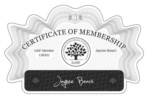 Jaynee's Certificate of membership