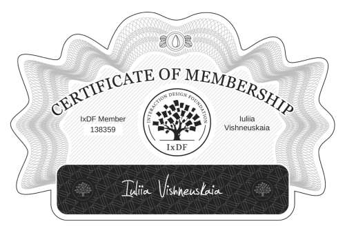 Iuliia's Certificate of membership
