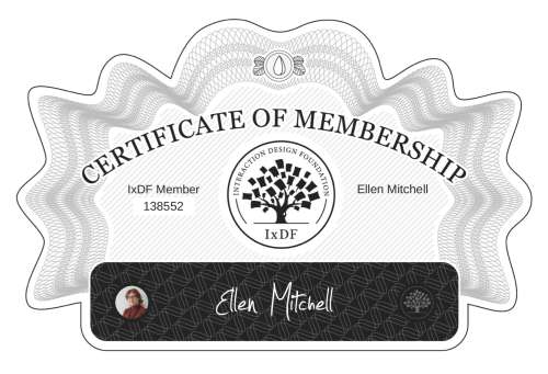 Ellen's Certificate of membership