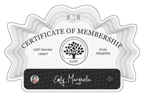 Emily's Certificate of membership