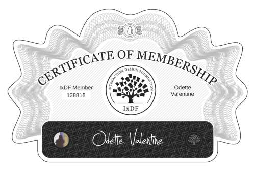 Odette's Certificate of membership