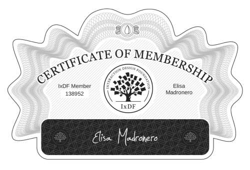 Elisa's Certificate of membership