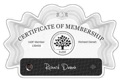 Richard's Certificate of membership