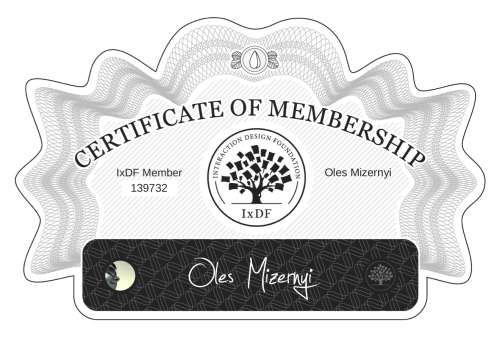 Oles's Certificate of membership