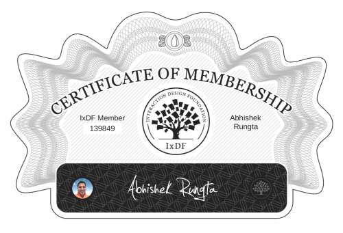 Abhishek's Certificate of membership