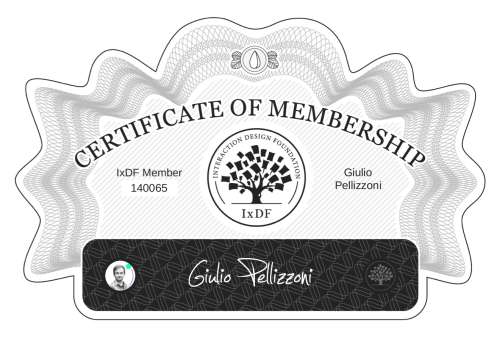 Giulio's Certificate of membership