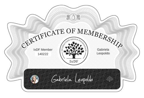 Gabriela's Certificate of membership