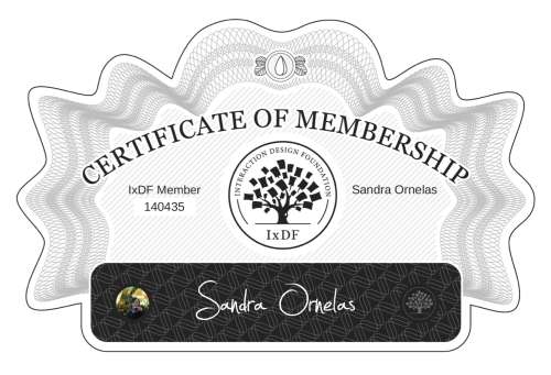Sandra's Certificate of membership