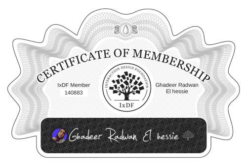 Ghadeer's Certificate of membership