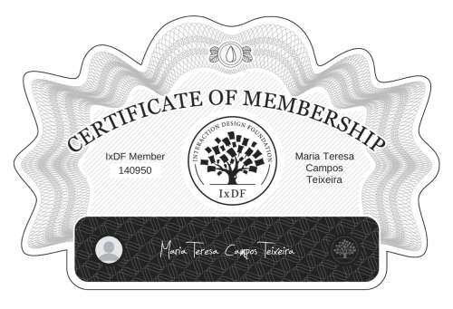 Maria's Certificate of membership