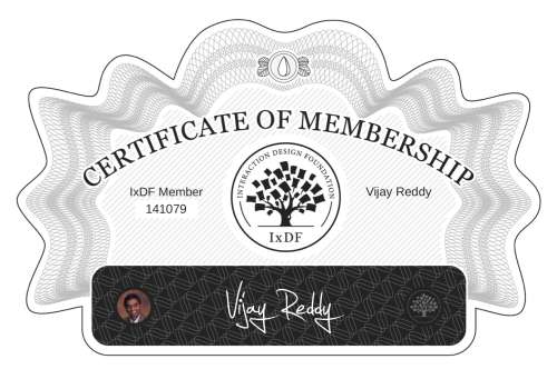 Vijay's Certificate of membership