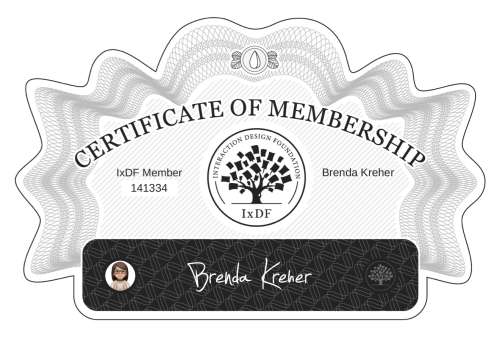 Brenda's Certificate of membership
