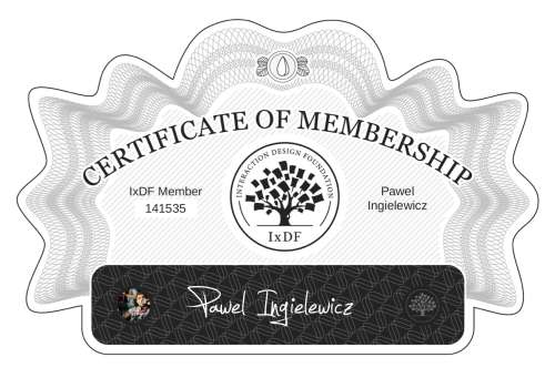 Paweł's Certificate of membership