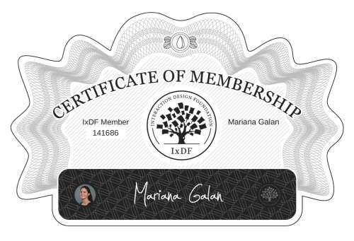 Mariana's Certificate of membership