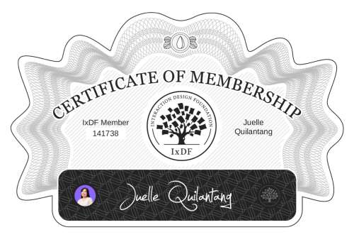 Juelle's Certificate of membership