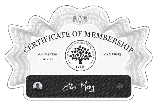 Zikai's Certificate of membership