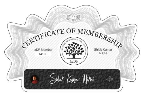 Shlok's Certificate of membership