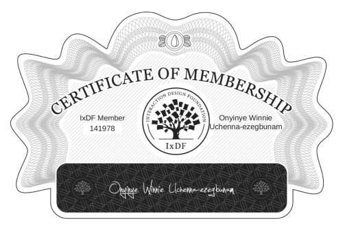 Onyinye's Certificate of membership