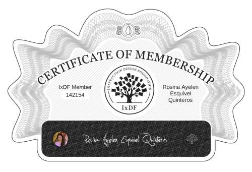 Rosina's Certificate of membership
