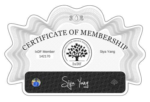 Siya's Certificate of membership
