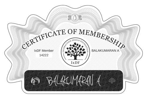 BALAKUMARAN's Certificate of membership
