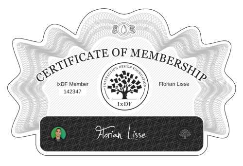 Florian's Certificate of membership