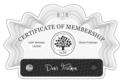 Denis's Certificate of membership